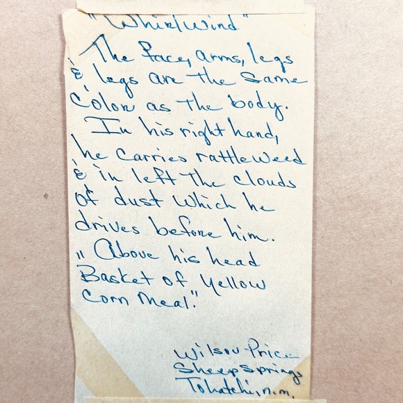 Wilson Price "Whirlwind" Sand Painting Signed Artist Hand Written Note - Picture 2 of 10